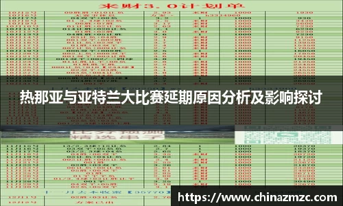 热那亚与亚特兰大比赛延期原因分析及影响探讨